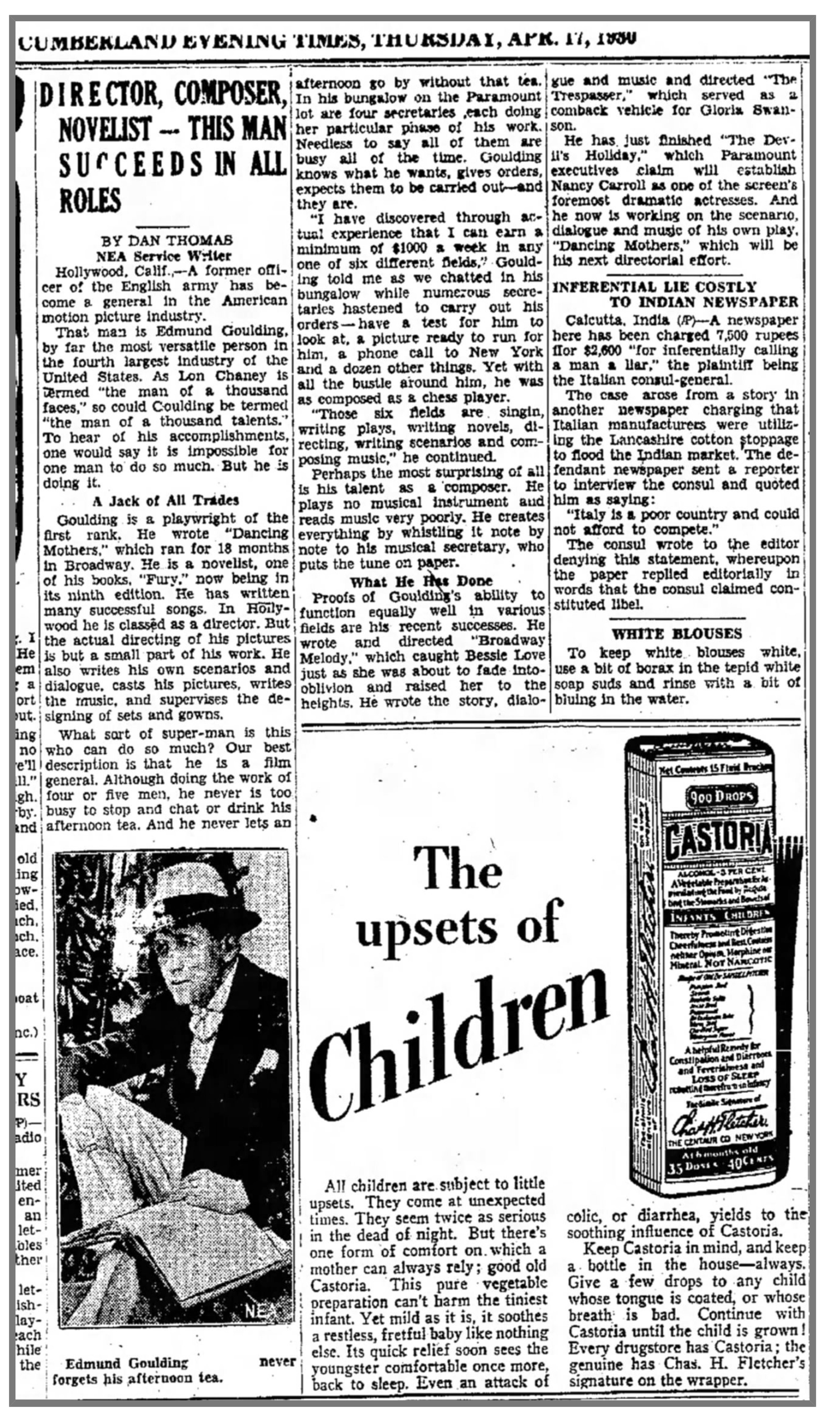 Cumberland Evening Times Thu Apr 17 1930 